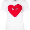 Comme Des Garçons Play T-shirt à Logo Imprimé WHITE -Comme Des Garçons Play Soldes Boutique 14945054 26126028 600