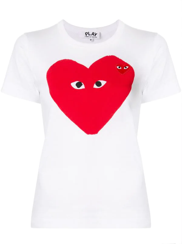 Comme Des Garçons Play T-shirt à Logo Imprimé WHITE 3 Comme Des Garçons Play T-shirt à Logo Imprimé WHITE