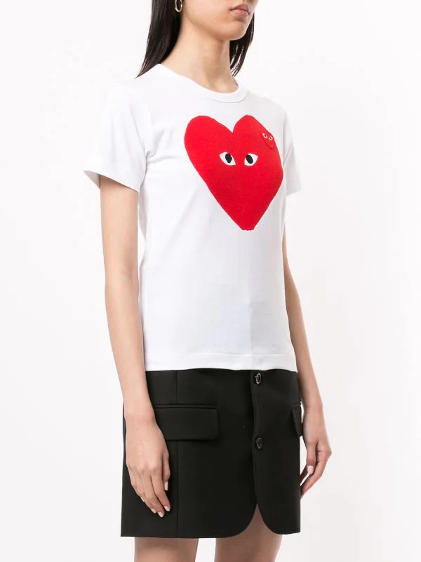 Comme Des Garçons Play T-shirt à Logo Imprimé WHITE 5 Comme Des Garçons Play T-shirt à Logo Imprimé WHITE – Image 3