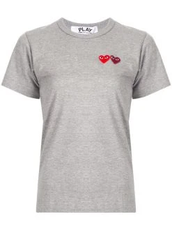 Comme Des Garçons Play T-shirt à Logo Brodé Grey