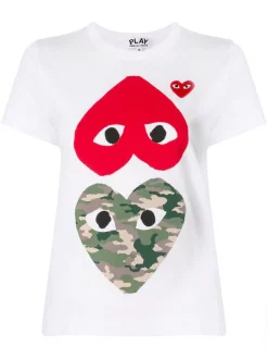Comme Des Garçons Play T-shirt à Logo Imprimé WHITE