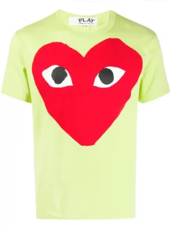 Comme Des Garçons Play T-shirt à Cœur Imprimé 2 GREEN