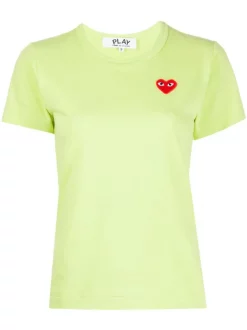 Comme Des Garçons Play 2 GREEN T-shirt à Patch Brodé Femme