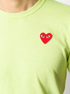 Comme Des Garçons Play T-shirt à Logo Brodé 2 GREEN -Comme Des Garçons Play Soldes Boutique 15193179 26201893 600