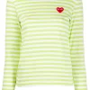 Comme Des Garçons Play T-shirt Rayé à Patch Brodé 2 GREEN -Comme Des Garçons Play Soldes Boutique 15193193 26226949 600