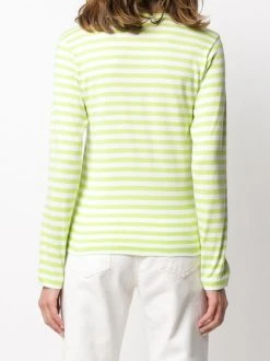 Comme Des Garçons Play T-shirt Rayé à Patch Brodé 2 GREEN -Comme Des Garçons Play Soldes Boutique 15193193 26226965 600