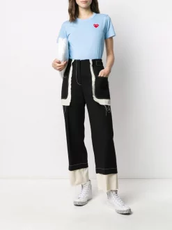 Comme Des Garçons Play T-shirt à Cœur Brodé NAVY -Comme Des Garçons Play Soldes Boutique 15195542 26227054 600