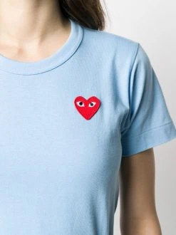 Comme Des Garçons Play T-shirt à Cœur Brodé NAVY -Comme Des Garçons Play Soldes Boutique 15195542 26227064 600