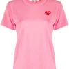 Comme Des Garçons Play 3 PINK T-shirt à Imprimé Cœur Femme -Comme Des Garçons Play Soldes Boutique 15195543 26227062 600