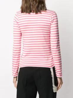 Comme Des Garçons Play PINK Sweat Rayé En Coton Femme -Comme Des Garçons Play Soldes Boutique 15195547 26191282 600
