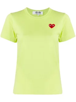 Comme Des Garçons Play T-shirt à Patch Logo GREEN RED HEART
