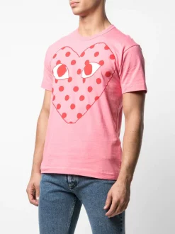 Comme Des Garçons Play T-shirt à Logo Imprimé PINK -Comme Des Garçons Play Soldes Boutique 15213965 26402505 600