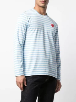 Comme Des Garçons Play T-shirt Rayé à Logo Homme 9 Comme Des Garçons Play T-shirt Rayé à Logo Homme -Comme Des Garçons Play Soldes Boutique 15213966 26271304 600