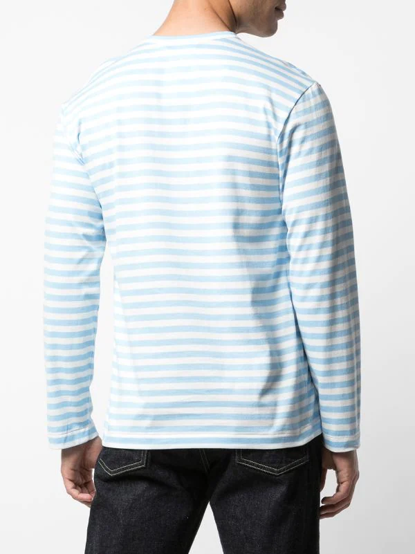 Comme Des Garçons Play T-shirt Rayé à Logo Homme 6 Comme Des Garçons Play T-shirt Rayé à Logo Homme – Image 4