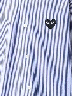 Comme Des Garçons Play Chemise Rayée à Logo Brodé 1 BLUE -Comme Des Garçons Play Soldes Boutique 15219739 26527453 600