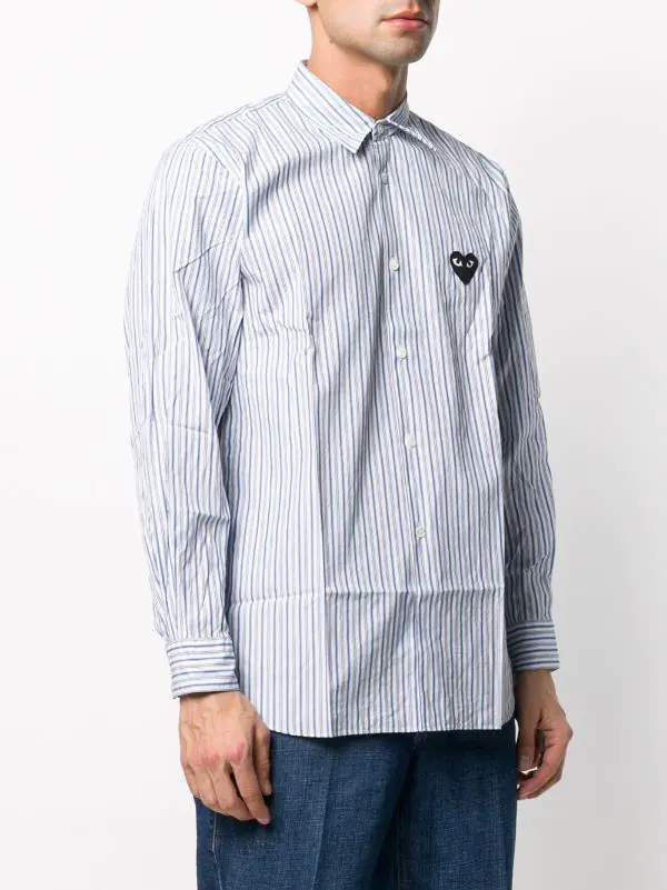 Comme Des Garçons Play Chemise Rayée à Effet Froissé 1 5 Comme Des Garçons Play Chemise Rayée à Effet Froissé 1 – Image 3