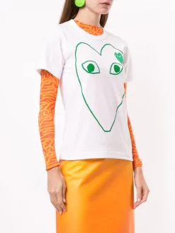 Comme Des Garçons Play T-shirt à Logo Cœur Imprimé Femme -Comme Des Garçons Play Soldes Boutique 15294886 26813876 600