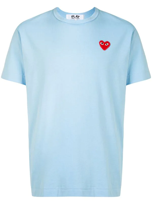 Comme Des Garçons Play T-shirt à Logo Brodé BLUE 3 Comme Des Garçons Play T-shirt à Logo Brodé BLUE