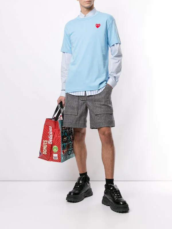 Comme Des Garçons Play T-shirt à Logo Brodé BLUE 4 Comme Des Garçons Play T-shirt à Logo Brodé BLUE – Image 2