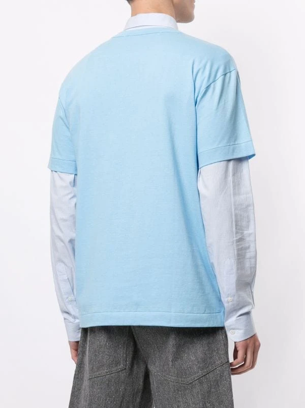 Comme Des Garçons Play T-shirt à Logo Brodé BLUE 6 Comme Des Garçons Play T-shirt à Logo Brodé BLUE – Image 4