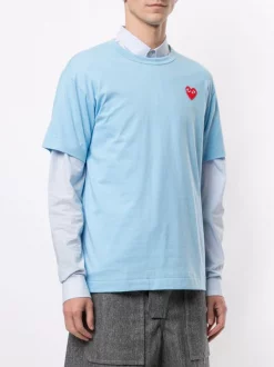 Comme Des Garçons Play T-shirt à Logo Brodé BLUE 9 Comme Des Garçons Play T-shirt à Logo Brodé BLUE -Comme Des Garçons Play Soldes Boutique 15294906 26813907 600