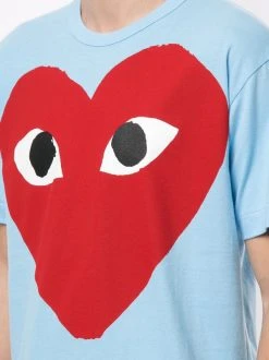 Comme Des Garçons Play T-shirt à Logo Imprimé BLUE -Comme Des Garçons Play Soldes Boutique 15294909 26813912 600