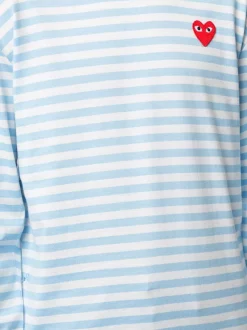 Comme Des Garçons Play Top Rayé à Manches Longues BLUE -Comme Des Garçons Play Soldes Boutique 15294914 26813917 600