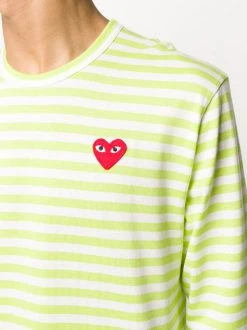Comme Des Garçons Play T-shirt Rayé à Patch Cœur Homme -Comme Des Garçons Play Soldes Boutique 15345321 26883677 600
