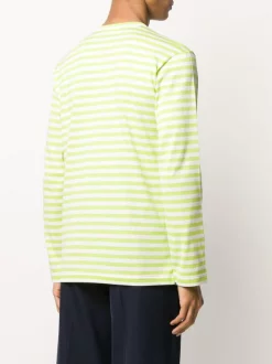 Comme Des Garçons Play T-shirt Rayé à Patch Cœur Homme -Comme Des Garçons Play Soldes Boutique 15345321 26883678 600