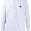 Comme Des Garçons Play BLUE Chemise Rayée à Patch Cœur Homme -Comme Des Garçons Play Soldes Boutique 15357281 27065342 600