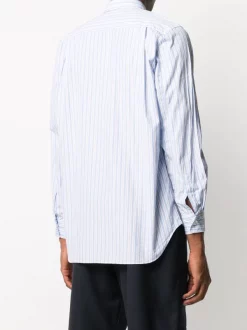 Comme Des Garçons Play BLUE Chemise Rayée à Patch Cœur Homme -Comme Des Garçons Play Soldes Boutique 15357281 27065343 600
