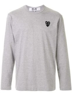Comme Des Garçons Play T-shirt à Patch Logo Grey