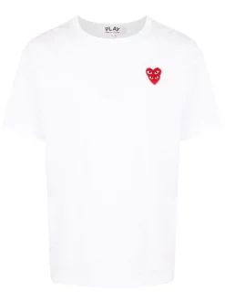 Comme Des Garçons Play T-shirt à Logo Brodé 2 WHITE