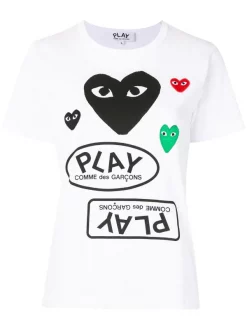 Comme Des Garçons Play T-shirt à Logo Imprimé 1 WHITE