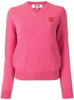 Comme Des Garçons Play Pull à Logo 4 ROSA