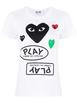 Comme Des Garçons Play T-shirt à Logo Imprimé Femme
