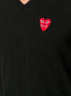 Comme Des Garçons Play Pull à Patch Logo Homme -Comme Des Garçons Play Soldes Boutique 16053431 30013859 600