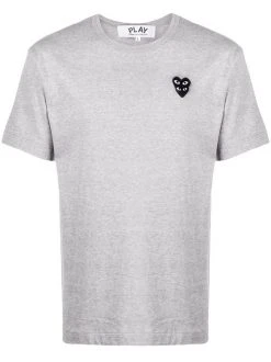 Comme Des Garçons Play 1 GREY T-shirt à Patch Logo Homme