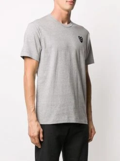 Comme Des Garçons Play 1 GREY T-shirt à Patch Logo Homme -Comme Des Garçons Play Soldes Boutique 16053433 30013863 600