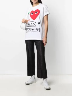 Comme Des Garçons Play T-shirt à Logo Imprimé 1 -Comme Des Garçons Play Soldes Boutique 16055519 30110663 600