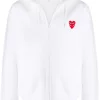 Comme Des Garçons Play Hoodie à Broderies 2 WHITE -Comme Des Garçons Play Soldes Boutique 16057289 30141383 600
