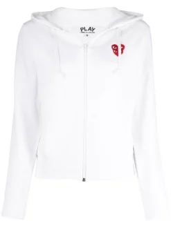 Comme Des Garçons Play Hoodie Crop à Logo Femme
