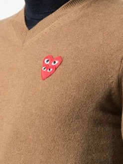 Comme Des Garçons Play Pull à Patch Logo 7 Brown -Comme Des Garçons Play Soldes Boutique 16071441 30103910 600