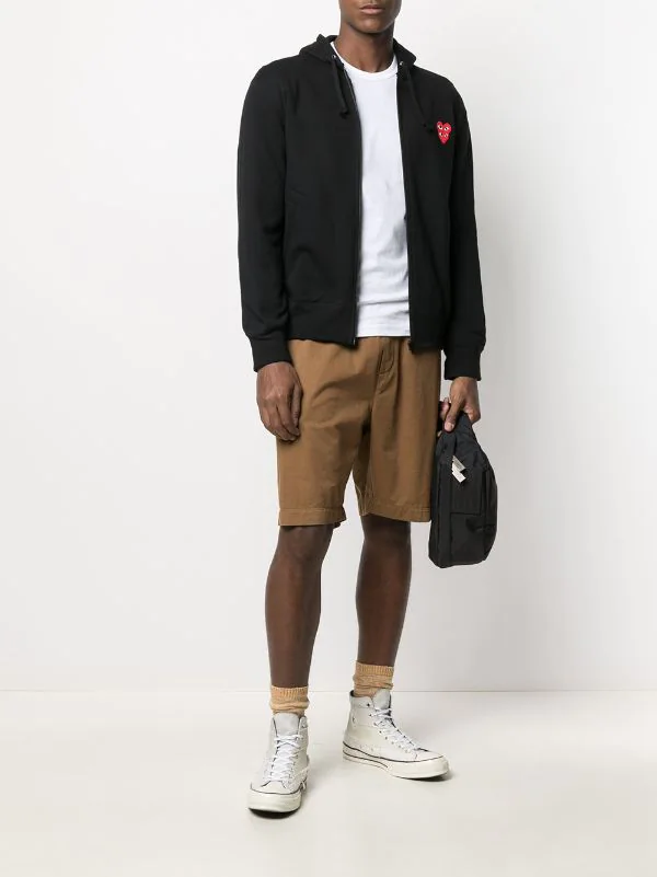 Comme Des Garçons Play Hoodie Zippé à Patch Logo 1 BLACK 4 Comme Des Garçons Play Hoodie Zippé à Patch Logo 1 BLACK – Image 2