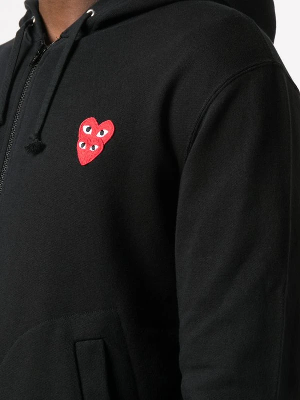 Comme Des Garçons Play Hoodie Zippé à Patch Logo 1 BLACK 7 Comme Des Garçons Play Hoodie Zippé à Patch Logo 1 BLACK – Image 5