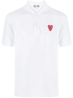 Comme Des Garçons Play Polo à Patch Logo 002 White