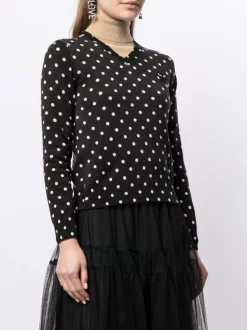 Comme Des Garçons Play Pull En Laine à Pois BLACK -Comme Des Garçons Play Soldes Boutique 16179234 30892720 600