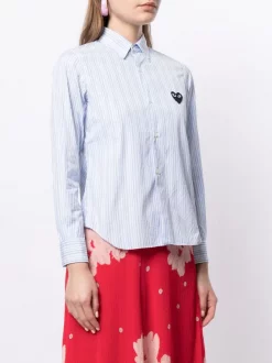 Comme Des Garçons Play Chemise à Rayures BLUE -Comme Des Garçons Play Soldes Boutique 16179238 30896781 600