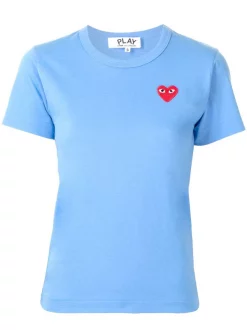 Comme Des Garçons Play T-shirt à Logo Brodé BLUE