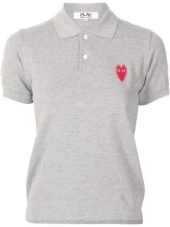 Comme Des Garçons Play Polo à Logo Brodé GREY